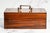 Amazing Antique Painted Faux Wood Metal Lock Strong Box With Key Home Office Decor For Sale - Image 15 of 16