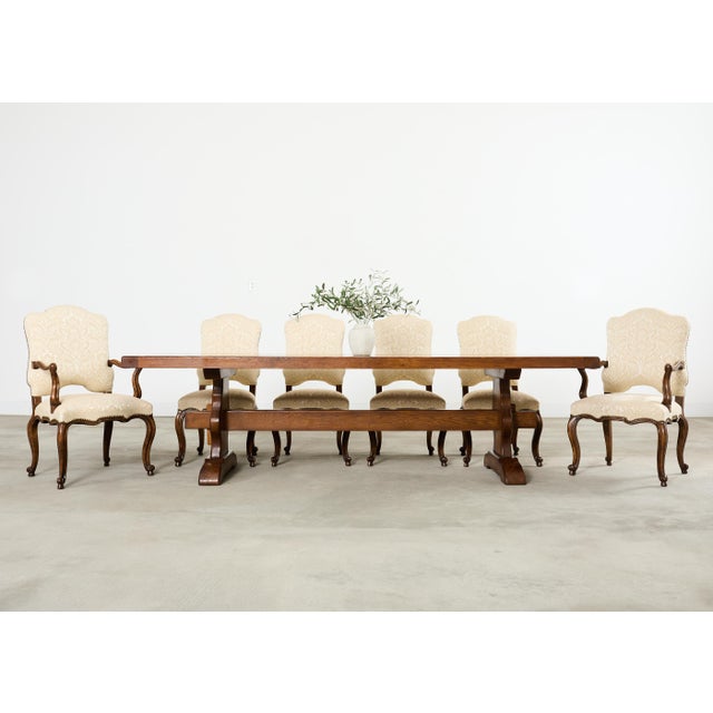 Exceptional country French provincial aesthetic farmhouse dining table or monastery table crafted on a grand scale...