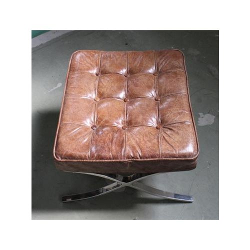 2000 - 2009 Set of Barcelona Armchair by Ludwig Mies van der Rohe and Ottoman from Knoll, 2008 For Sale - Image 5 of 16