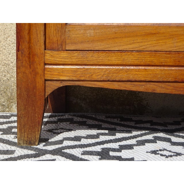 1950s Vintage Oak and Veneer Sideboard with Gilt Handles, 1950s For Sale - Image 5 of 18