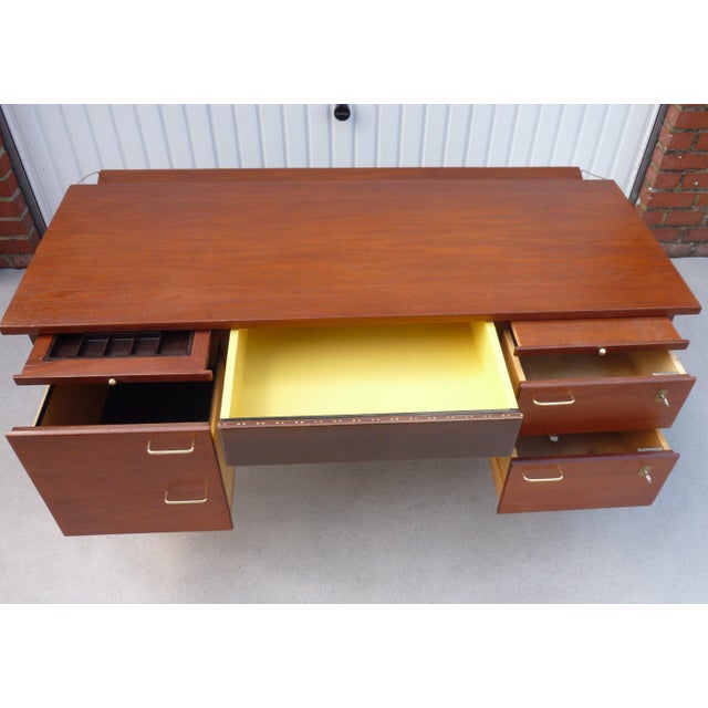 1950s Vintage Brown Desk in Teak, 1950s For Sale - Image 5 of 13