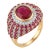 18k Gold Ruby 4.04ct and Diamond 0.81ct Cocktail Ring, New Design For Sale