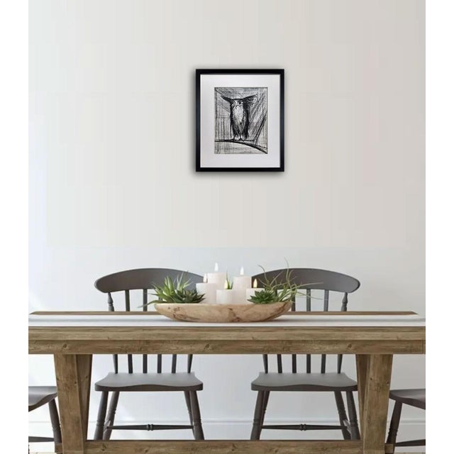 Limited Edition Bernard Buffet Lithograph. Owl. Size : 36cm x 25.4cm. Frame: 16.5in. x 18.5in. Lithograph by the...