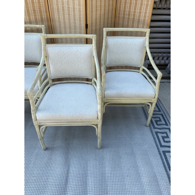Vintage Set of 4 Bamboo Rattan Target Back Style Chairs in the Style of McGuire For Sale - Image 11 of 12