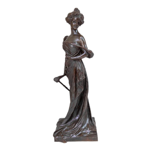 Georges Van Der Straeten "The Harpist" Bronze