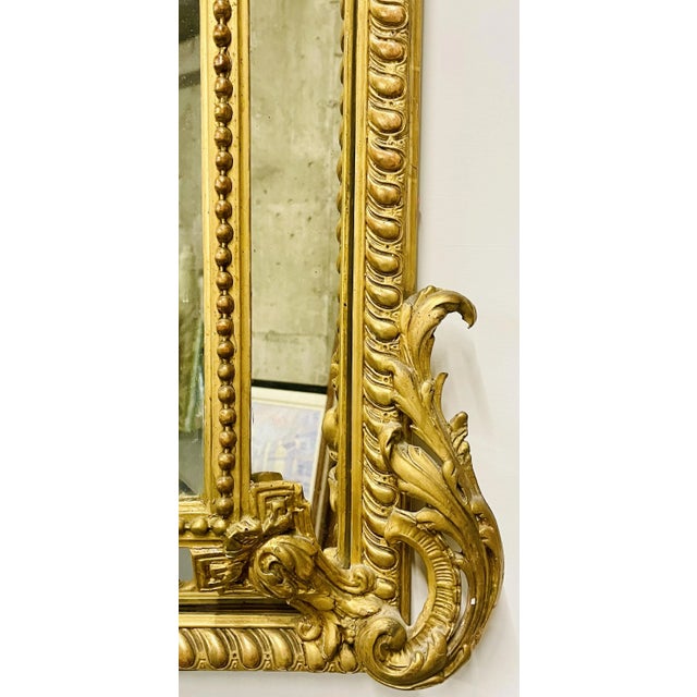 19Th Century Louis XVI Style, Console, Wall Mirror, Gilt Wood, For Sale - Image 10 of 13