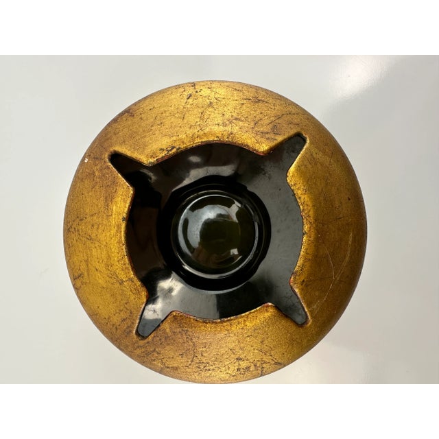 Mid-Century Modern Mid Century 1960s Gold-Tone Art Deco Catchall Ashtray For Sale - Image 3 of 10