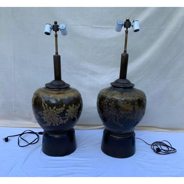 Vintage Late 20th Century Handcrafted Urn Table Lamps, Set of 2 For Sale - Image 10 of 10