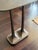 Made Goods Brenna Side Table - Antiqued Bronze Cast Metal Accent Table With Sculptural Double Stem Base For Sale In Los Angeles - Image 6 of 11