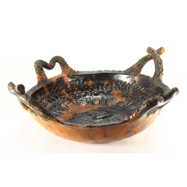 Circa 1900 Barrio De La Luz Puebla Pottery Bowl Tortoiseshell Glaze Barro Vidriado For Sale - Image 4 of 17
