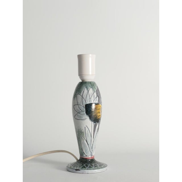 Scandinavian Modern Ceramic Butterfly Motif Table Lamp by Tilgmans, 1955 For Sale - Image 3 of 15
