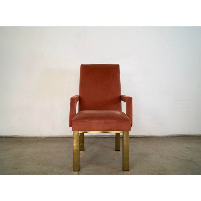 1980s 1980’s Hollywood Regency Milo Baughman Style Brass Armchair For Sale - Image 5 of 12