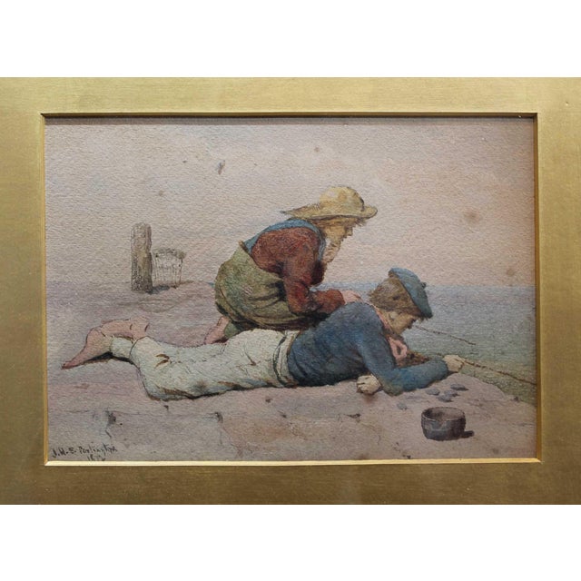 John H. E. Partington, Figurative Composition, 1872, Watercolor, Framed For Sale - Image 3 of 7