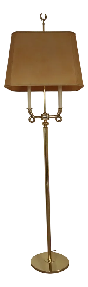Gilded Brass Floor Lamp in the style of Gio Ponto, 1970s