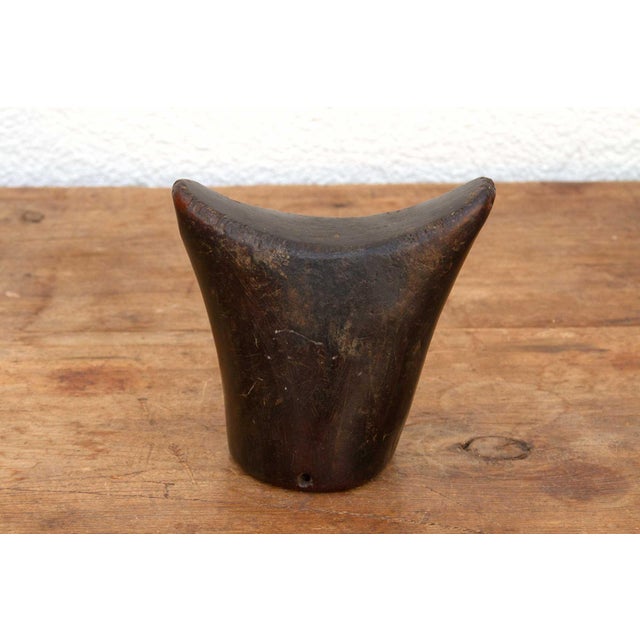African Dark Brown African Headrest For Sale - Image 3 of 7
