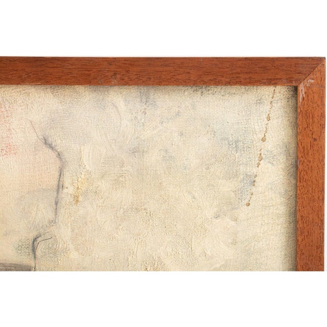 Mid 20th Century Jean Hebbeln Abstract Composition Oil on Canvas For Sale - Image 5 of 7