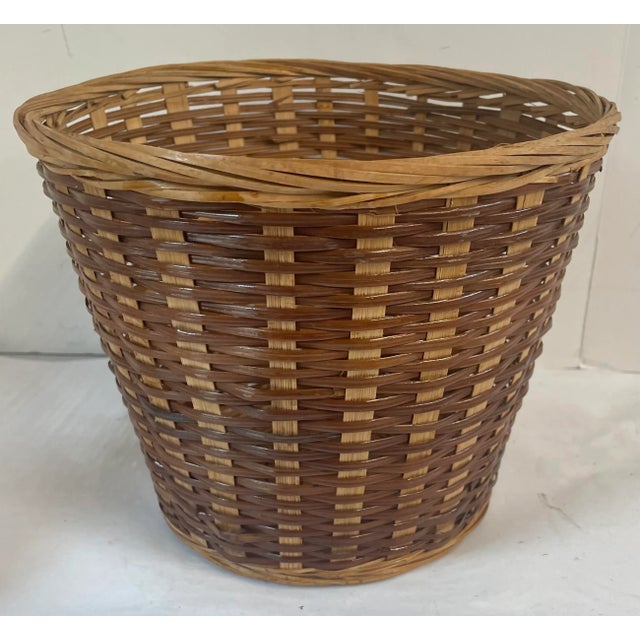 No vintage wicker wastebasket.