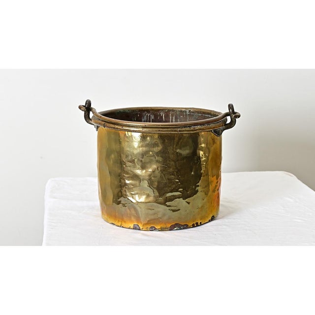 Brass French 19th Century Brass Cooking Pot For Sale - Image 8 of 9