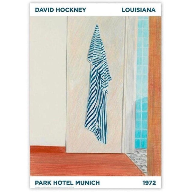 David Hockney Original Exhibition Lithograph Poster entitled Park Hotel Munich 1972, published by the Louisiana Museum of...