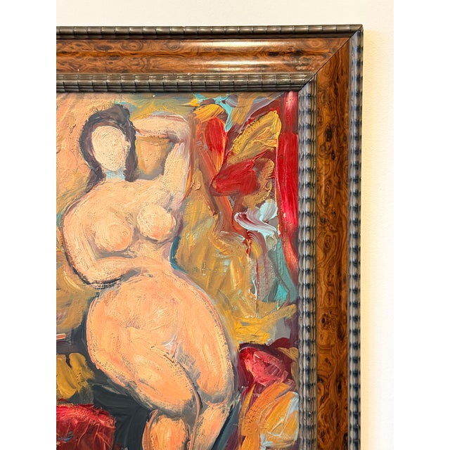 A striking Italian modernist figural composition, executed in oil on board in the 1960s and signed A.M. lower left. The...
