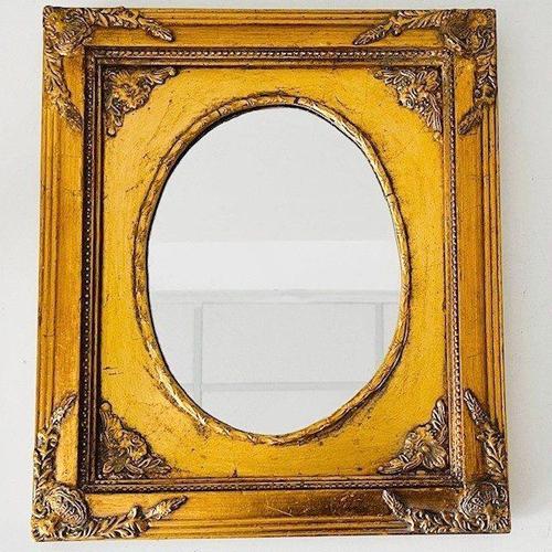 Metal Vintage Baroque Gold Plated Mirror, 1980s For Sale - Image 7 of 7