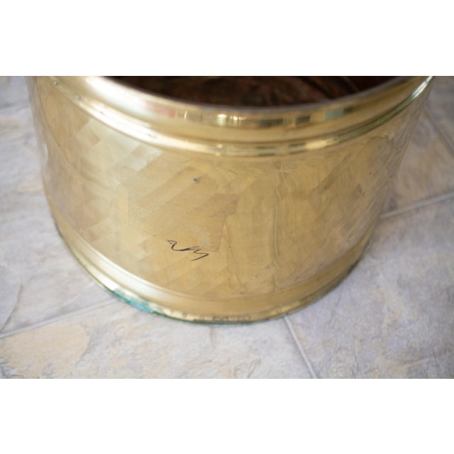 Hollywood Regency Large Polished Brass Planter For Sale - Image 3 of 7