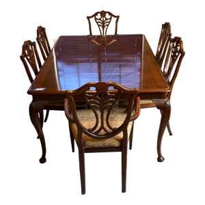 Henredon Solid Wood Dining Set With 6 Chairs