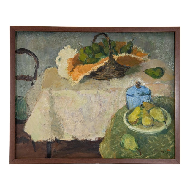 1980s Double-Sided Oil Painting by Albert Serwazi Na For Sale