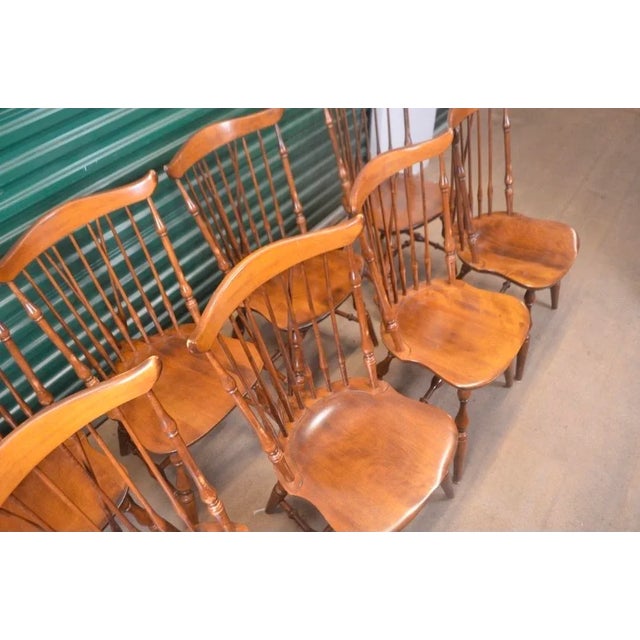 Bring classic American craftsmanship into your home with this set of eight Nichols & Stone Windsor-style dining chairs,...