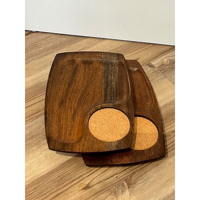 Mid-Century Modern Set of Vintage Mid-Century Modern Serving Trays For Sale - Image 3 of 8