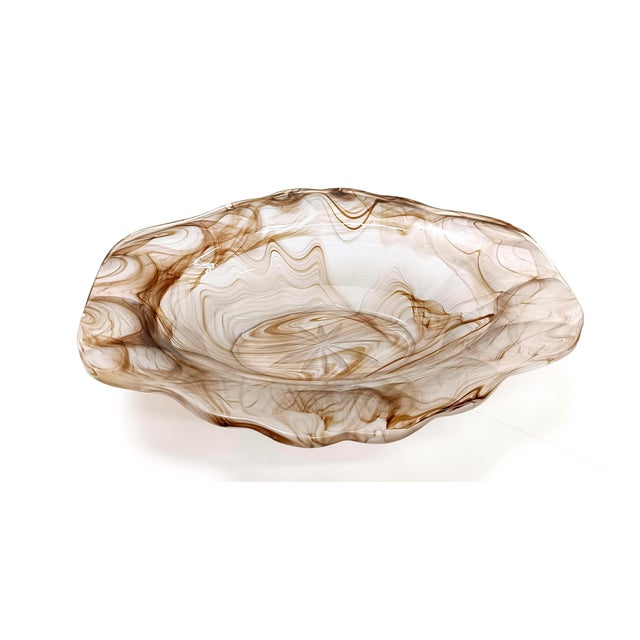 Sepia Calcedony Glass Trinket Bowl by George Davidson, UK, 1940s For Sale - Image 12 of 12