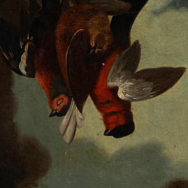 19th Century Original Oil on Canvas Nature Morte Still Life With Hare and Birds For Sale - Image 6 of 9