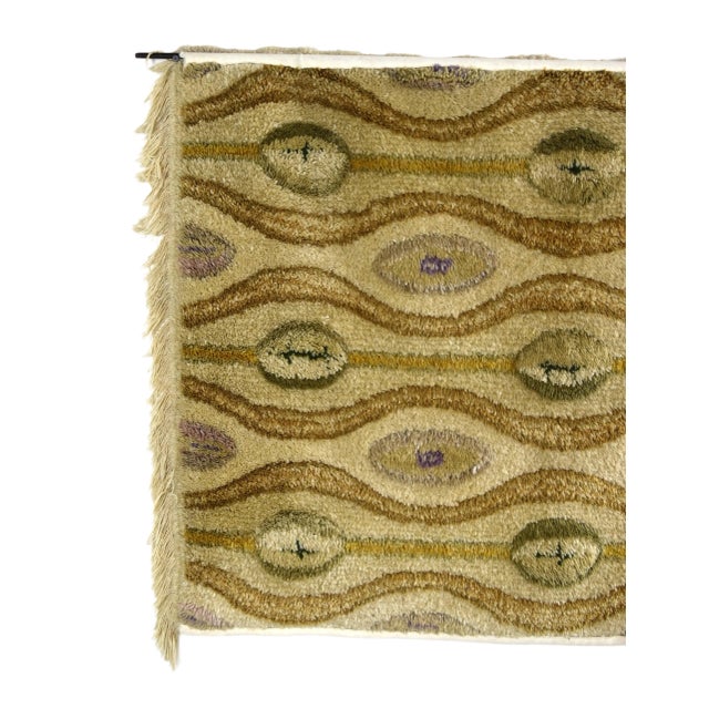 Mid 20th Century Vintage Mid-Century Modern Fiber Art Wall Tapestry Dated 1962 For Sale - Image 5 of 11