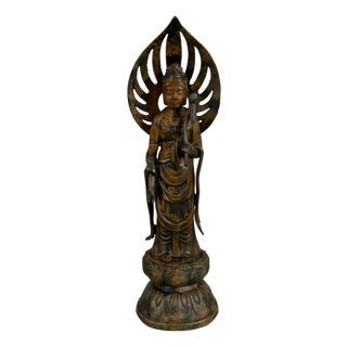 Artigianale, Buddhist Bodhisattva Statue, 1920s, Metal For Sale