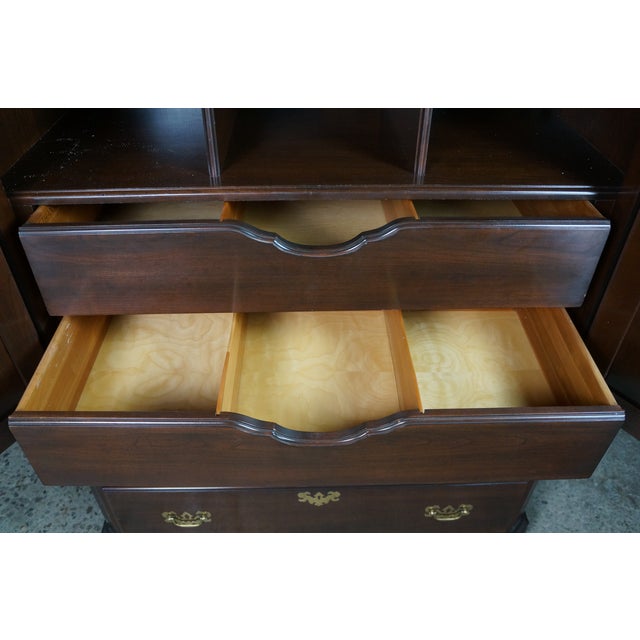 Brown 1990s Ethan Allen Georgian Court Cherry Clothing Armoire Linen Press 11-5265 For Sale - Image 8 of 18