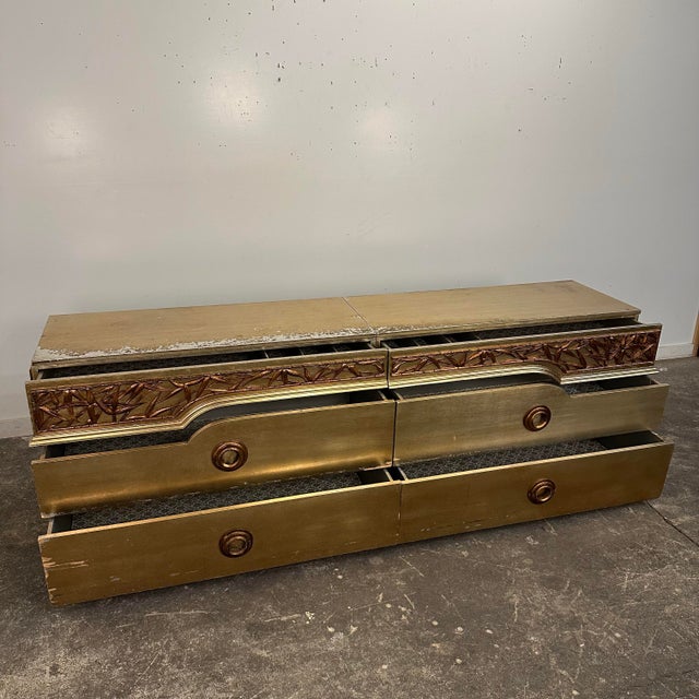 Hollywood Regency James Mont 2 Piece Bamboo Dresser For Sale - Image 3 of 12