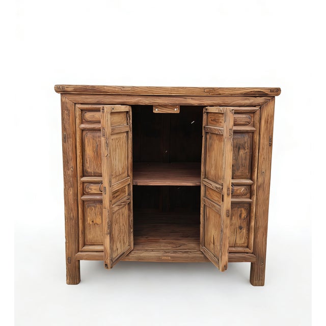 Naturally Aged 4 Panel Elm Cabinet For Sale - Image 10 of 12