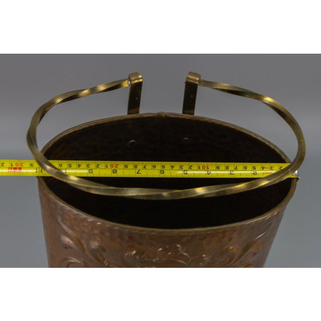 Mid-Century Copper and Brass Umbrella Stand with Knight and Coat of Arms For Sale - Image 15 of 18