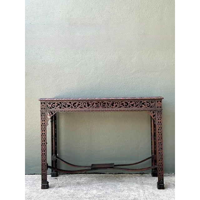 Vintage Carved Fretwork Console Table For Sale - Image 4 of 12