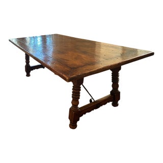 1920s French Walnut Farmhouse Table For Sale