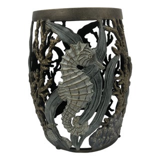 1990s Seahorse Motif Taboret For Sale