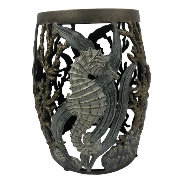 1990s Seahorse Motif Taboret For Sale