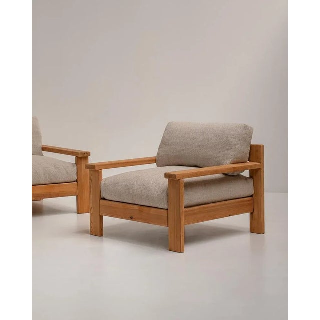 Set of Mid-Century Modern Minimalistic Armchairs in Natural Wood, Italy, 1970s For Sale - Image 10 of 12