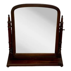 Antique Traditional American Style Mahogany Table Top Vanity / Shave Mirror