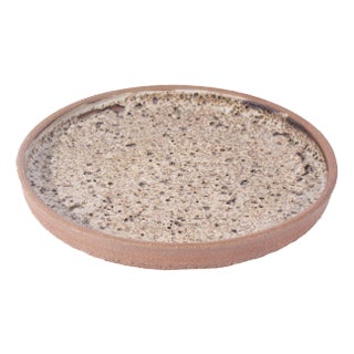 Studio Pottery Lava Glaze Charger Signed by Artist Edna Arnow For Sale