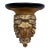 Vintage Gilded Lion Bust Wall Shelf For Sale