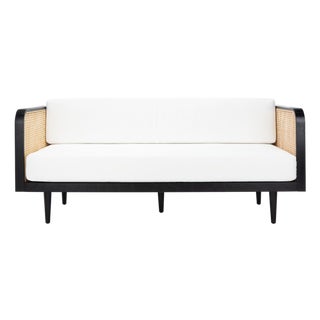 Helena French Cane Daybed - Black / Natural For Sale