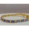 12 Carat Natural Sapphire & Diamond Cocktail Tennis Bracelet 14 Kt Yellow Gold For Sale - Image 16 of 18