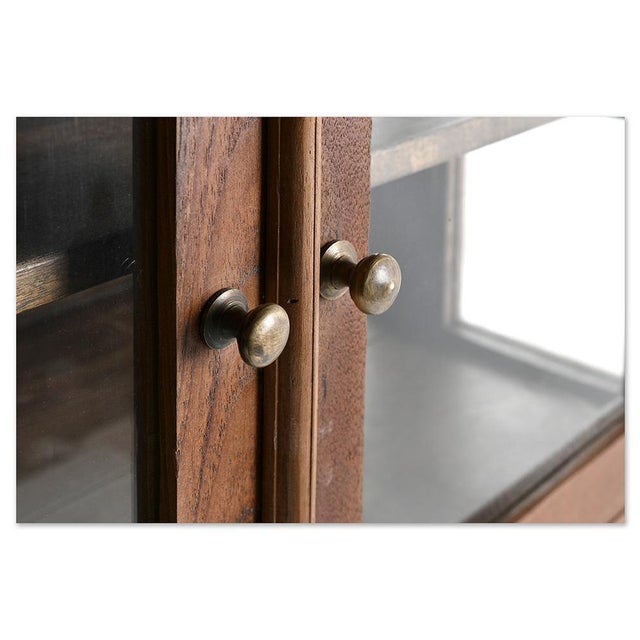 Solid Wood Cabinet with 8 Glazed Compartments For Sale - Image 5 of 9