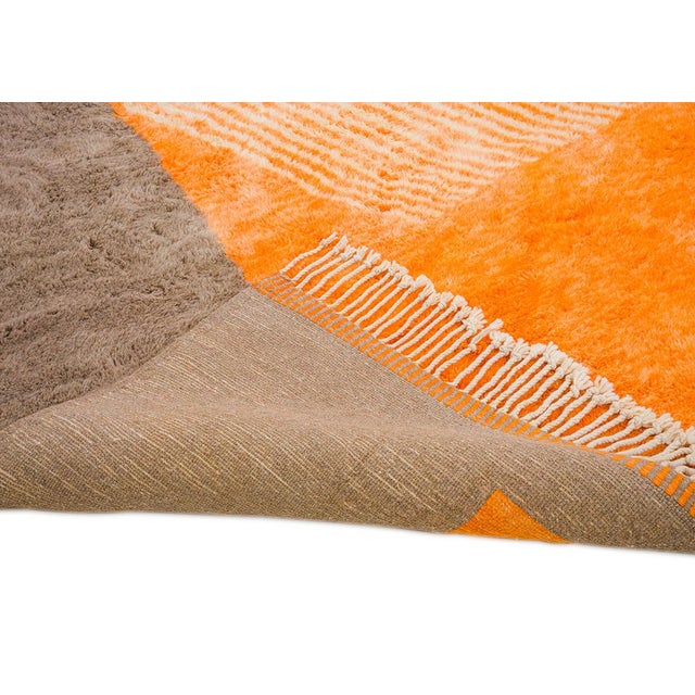 Contemporary Bold Color-Block Hand-Knotted Wool Rug | 11'5" X 8'10" | One of a Kind For Sale - Image 3 of 7